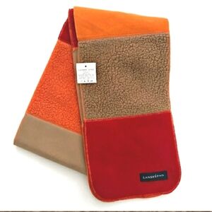 LAND'S END MARINAC OUTERWEAR Insulated Scarf Red Orange Colorblock Sherpa